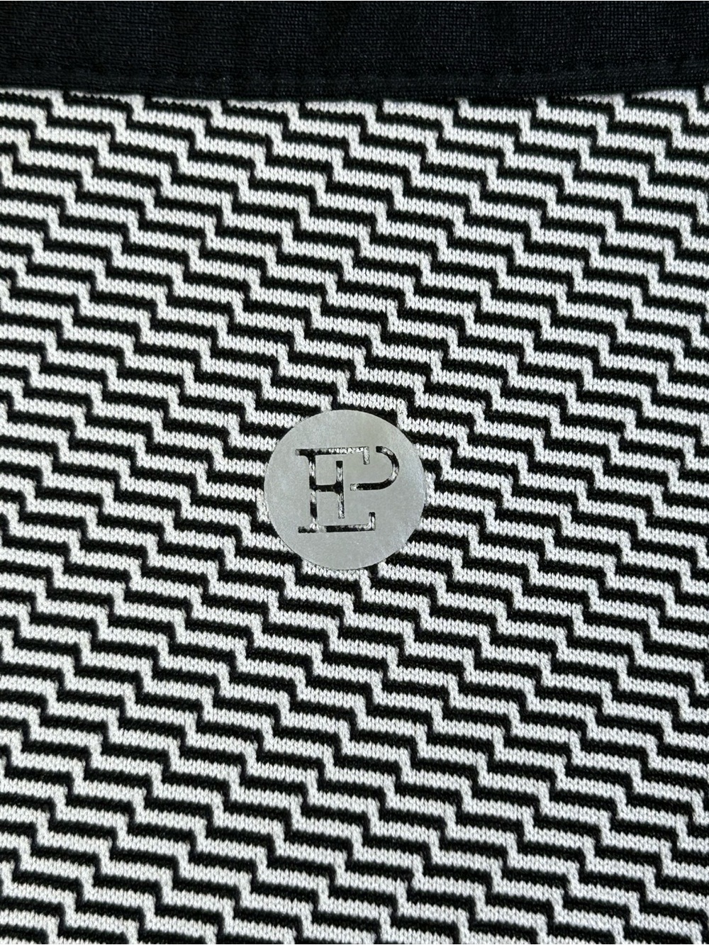 EPNY GOLF NEW Sleeveless Geometric Jacquard Polo Black White XL NWT Performance - Picture 7 of 11